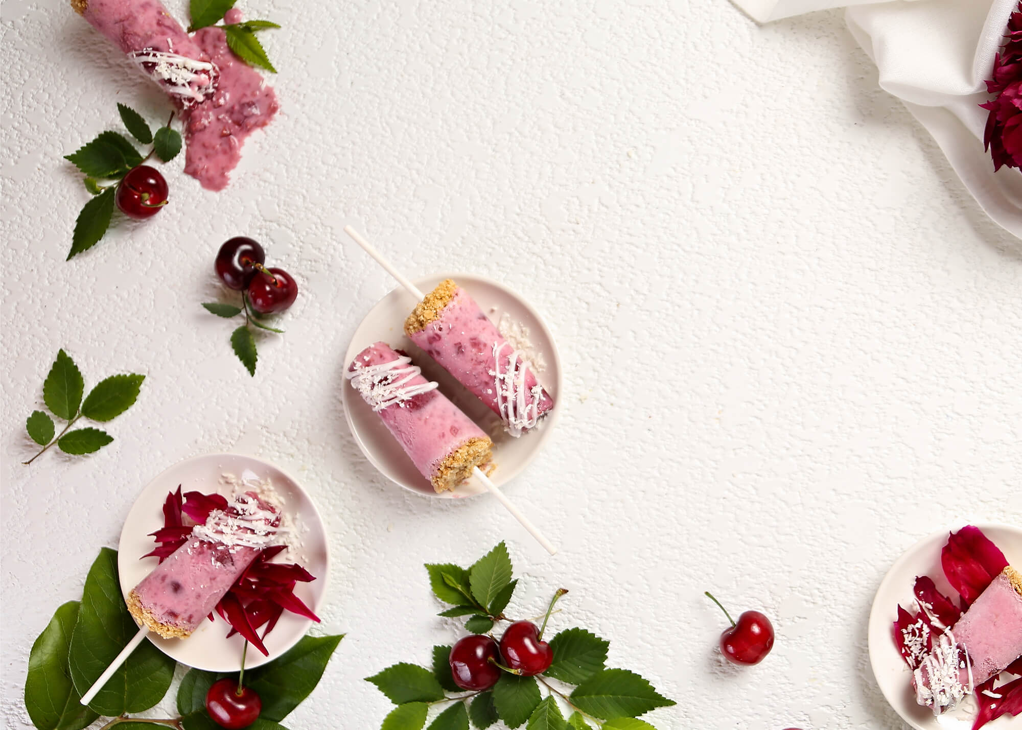 Cherry Cheesecake Popsicles